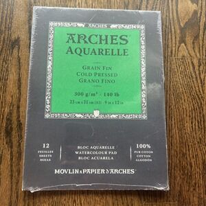 Arches Watercolor Pad, Cold Press, 9x12 inches, 12 White Natural